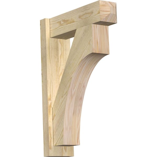 Ekena Millwork 6 in. x 28 in. x 20 in. Douglas Fir Westlake Craftsman Rough Sawn Outlooker