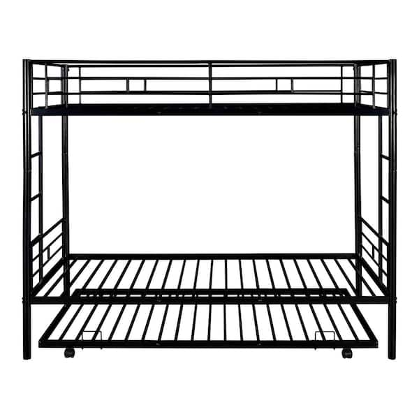 Black Twin Bunk Bed With Trundle LC-952290 - The Home Depot