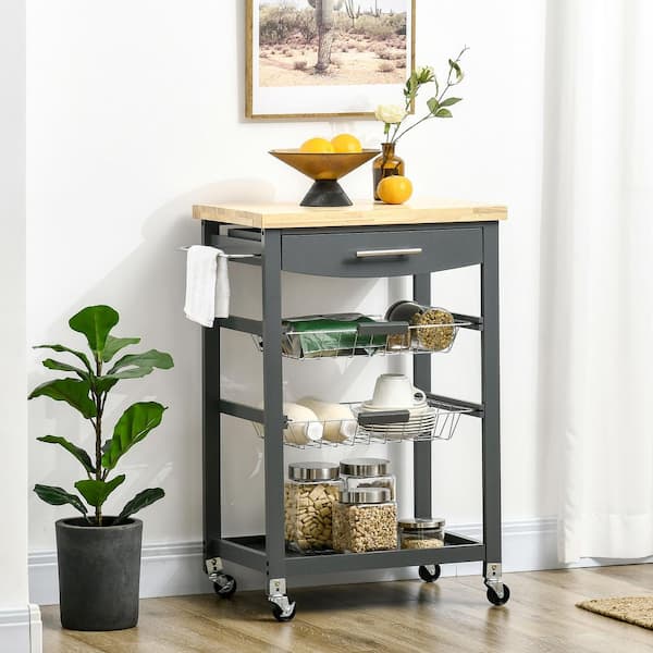 Ehemco 3 Tier X-Side End Table/Cabinet Storage with 3 Baskets White