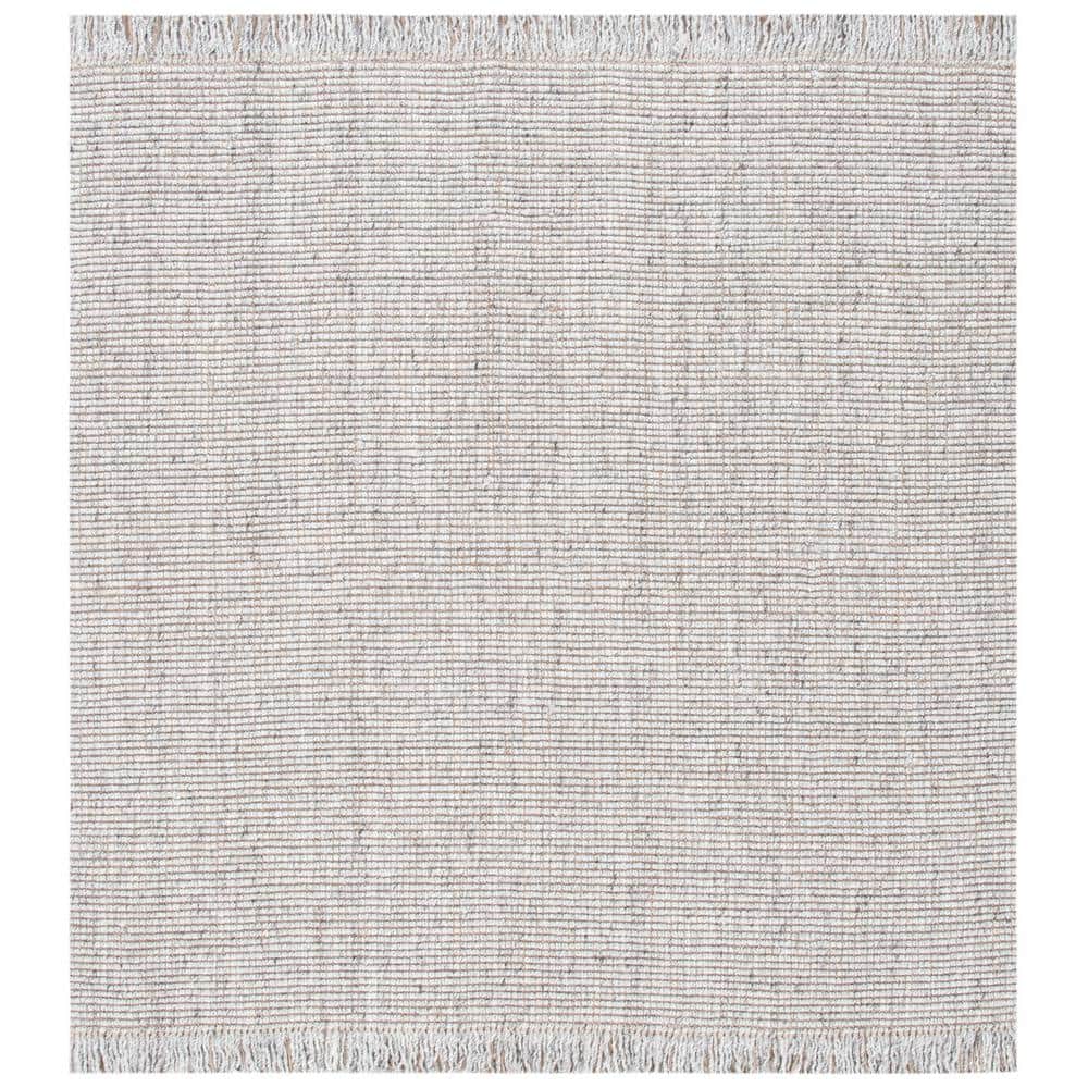 Natural Fiber Silver/Beige 6 ft. x 6 ft. Woven Thread Square Area Rug price history on PriceWatchPro