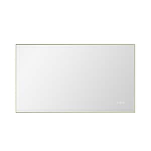 42 in. W x 24 in. H Rectangular Aluminium Framed Dimmable Wall Bathroom Vanity Mirror in Gold
