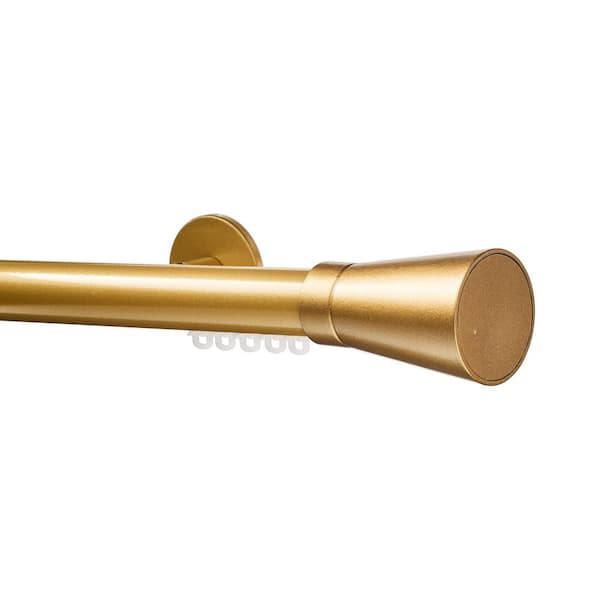 Tekno Pro 84 in. Non-Adjustable 1.13 in. Diameter Traverse Curtain Rod Set with Linea Finial in Harvest