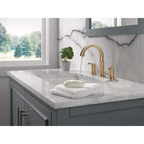 Tetra Gold 8 in. Widespread Double-Handle Bathroom Faucet in Lumicoat Champagne Bronze