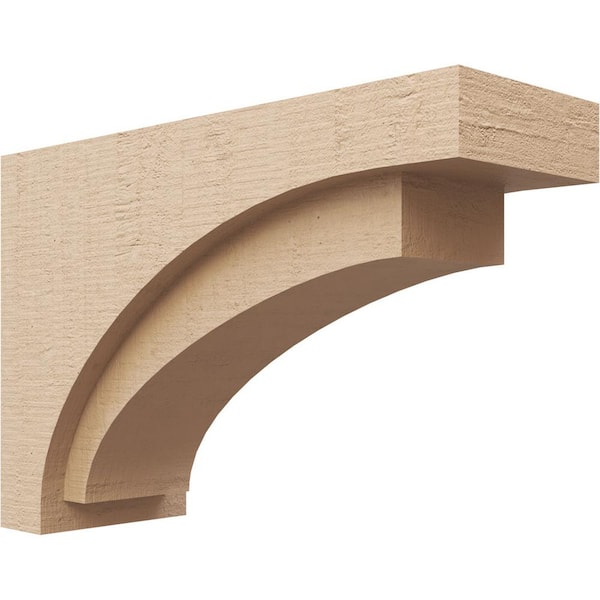 Ekena Millwork 7-in. x 21-in. x 14-in. Series 3 Classic Rivera Rough Cedar Woodgrain Timberthane Polyurethane Corbel, Primed Tan