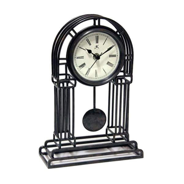 Unbranded 8 in. W Cathedral Black Metal Clock