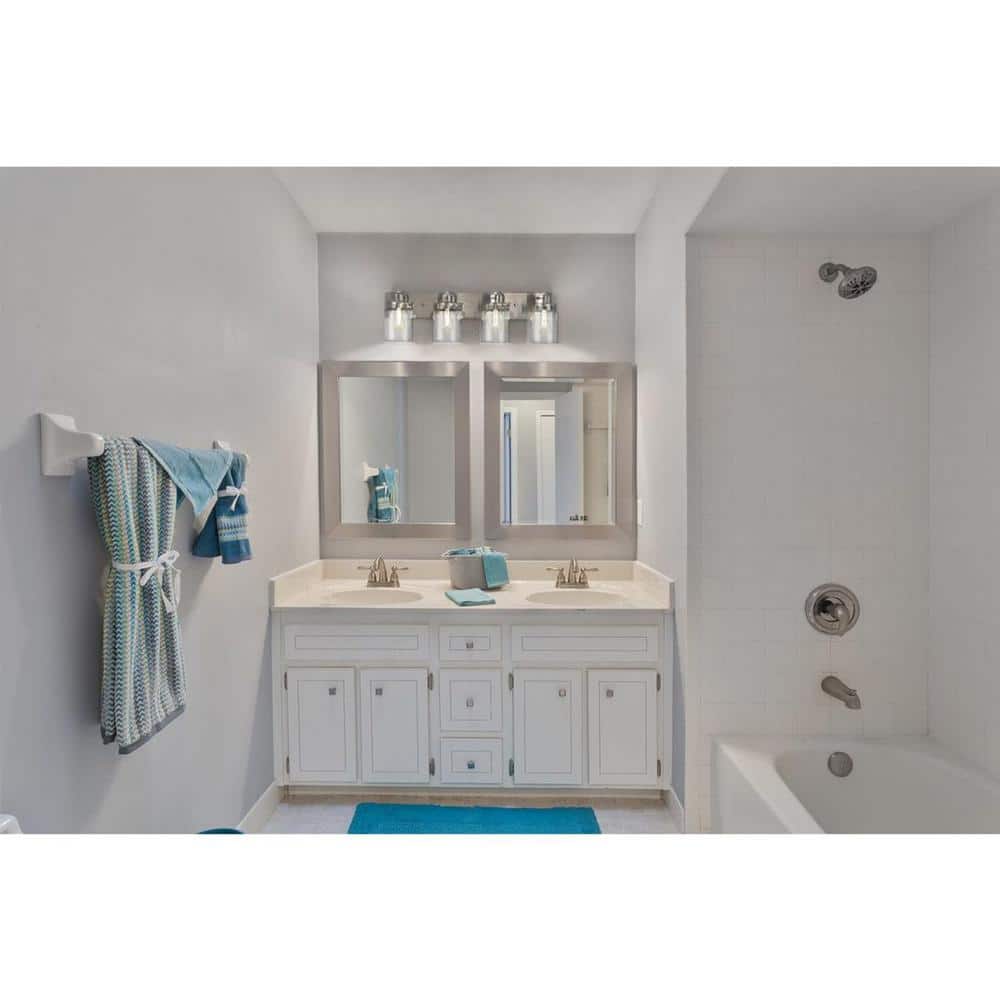 Calhoun Nickel 4-Light Clear Glass Vanity Light