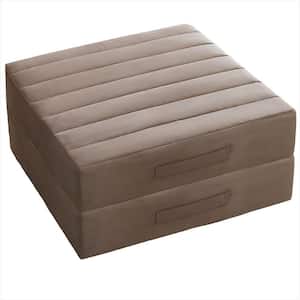 High Density Memory Foam Floor Pouf with Soft Tufted Cover, Upgraded Large Pillows Seating for Adults, Coffee (2-Pack)