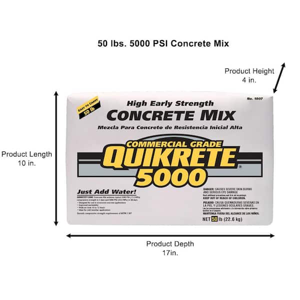 50 lbs. 5000 PSI Concrete Mix