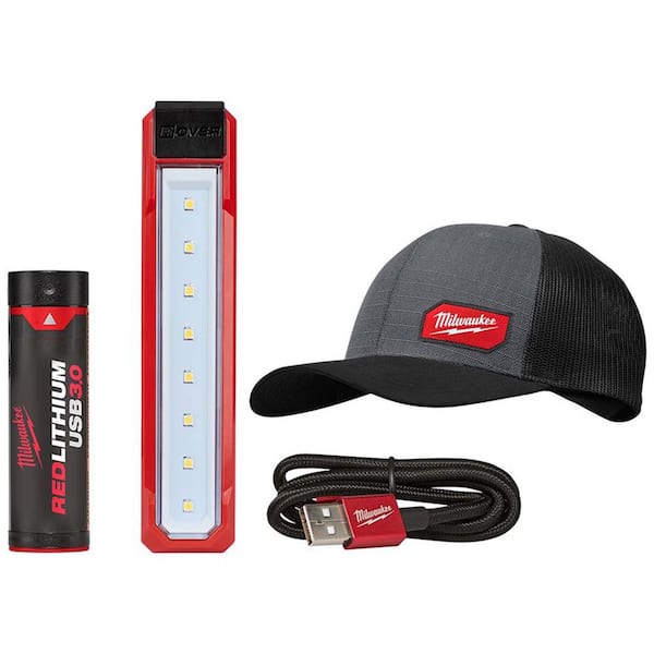 445 Lumens LED Rover Rechargeable Pocket Flood Light with GRIDIRON Gray Adjustable Fit Trucker Hat