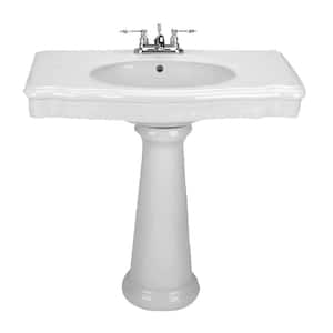 Darbyshire 34-1/2 in. Pedestal Combo Bathroom Sink in White