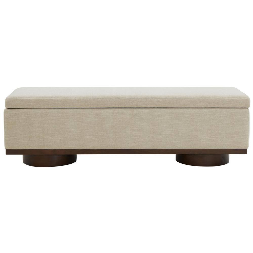 Vianna Beige/Walnut Entryway Bench 60.8 in.