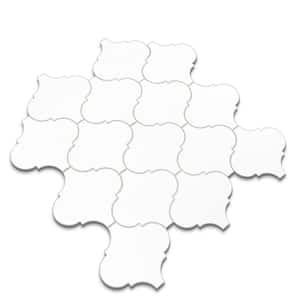 Zurich White Arabesque 5 in. x 5 in. 3.3 mm Stone Peel and Stick Backsplash Tile Sample Cut Tile (.17 sq. ft./Sample)