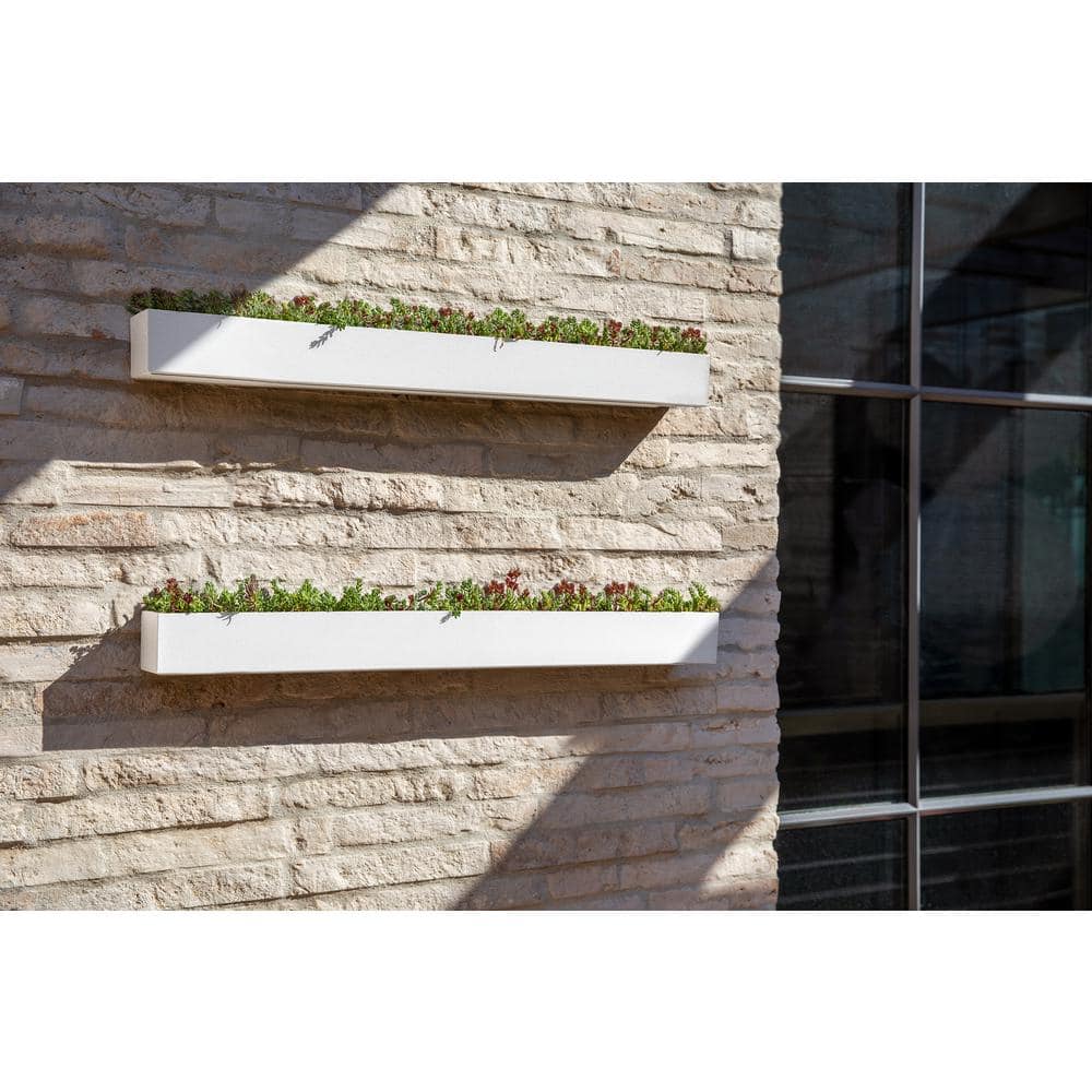 White 32" Composite Geo Series Trough Hanging Planter - 2-Pack