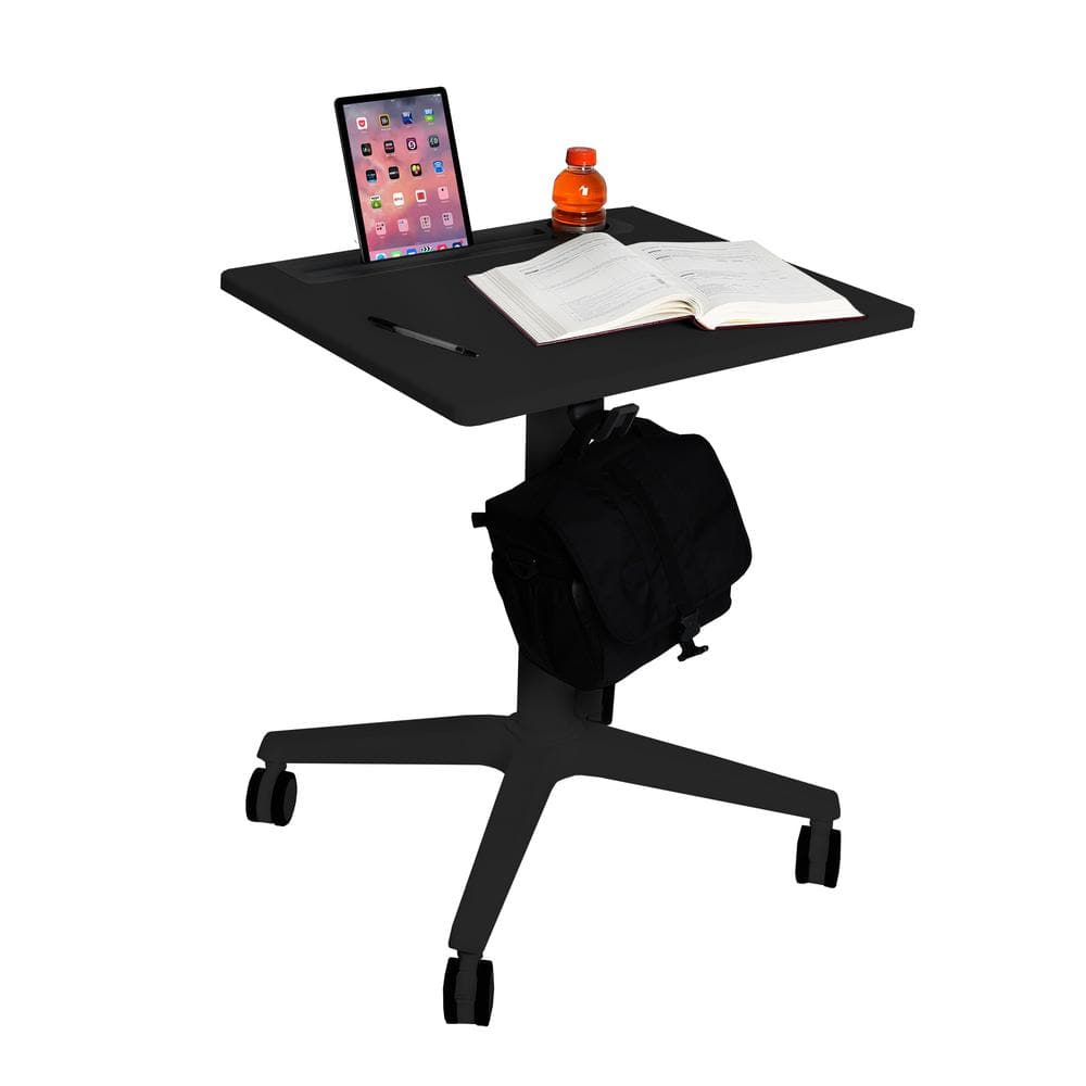 Seville Classics airLIFT 24.4 in. Rectangular Black Gas-Spring Sit-Stand  Mobile Laptop Computer Cart Desk with Adjustable Height OFF65946B - The  Home Depot