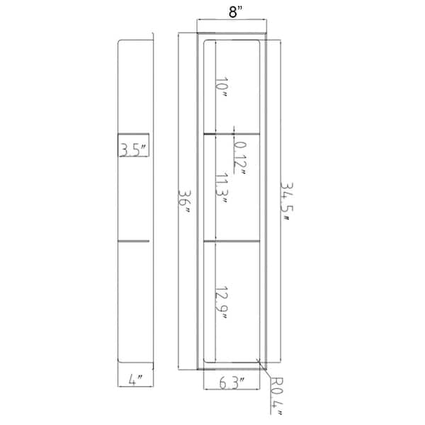 AKDY 14 in. W x 12 in. H x 4 in. D 18-Gauge Stainless Steel Bathroom Shower Wall NICHE in Matte Black