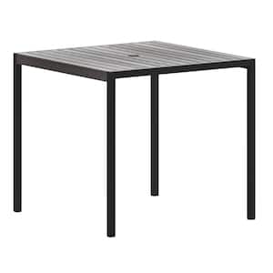 Black Square Steel Outdoor Dining Table