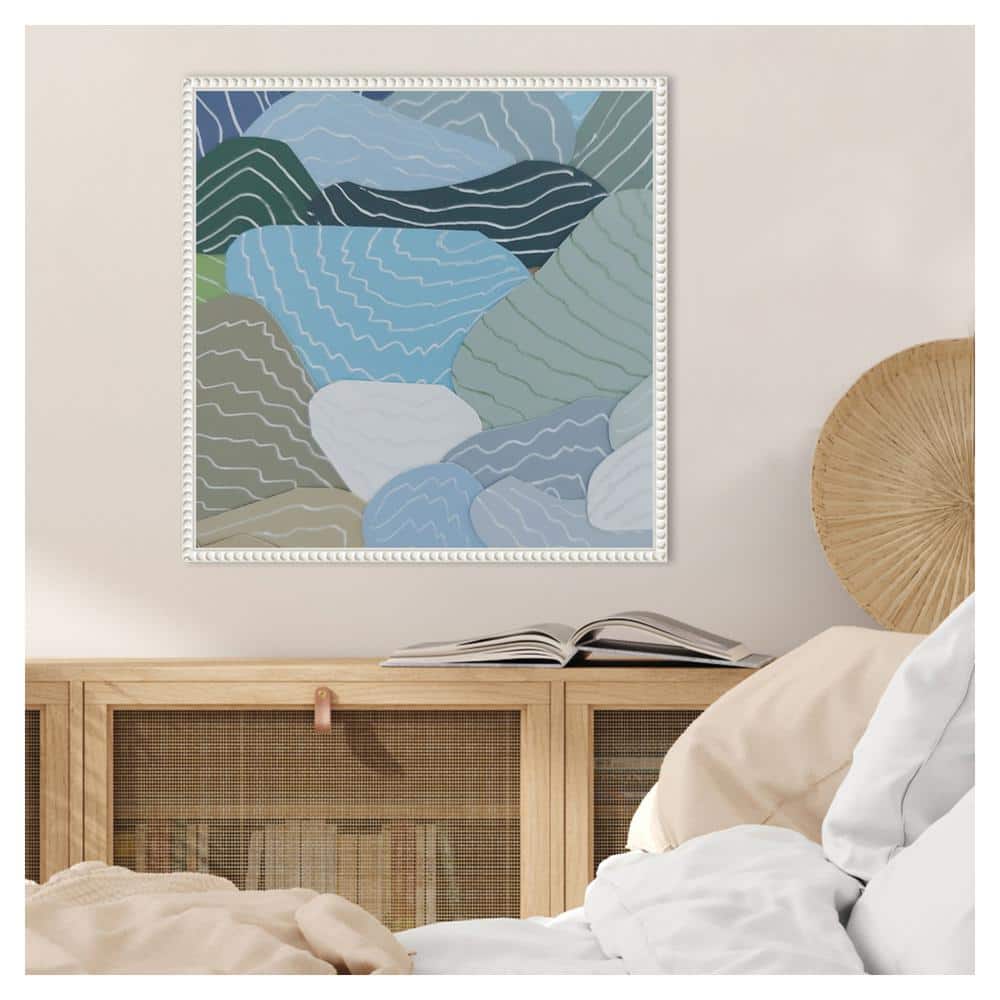 22"x22" Sylvie White Framed Abstract Landscape Canvas Art