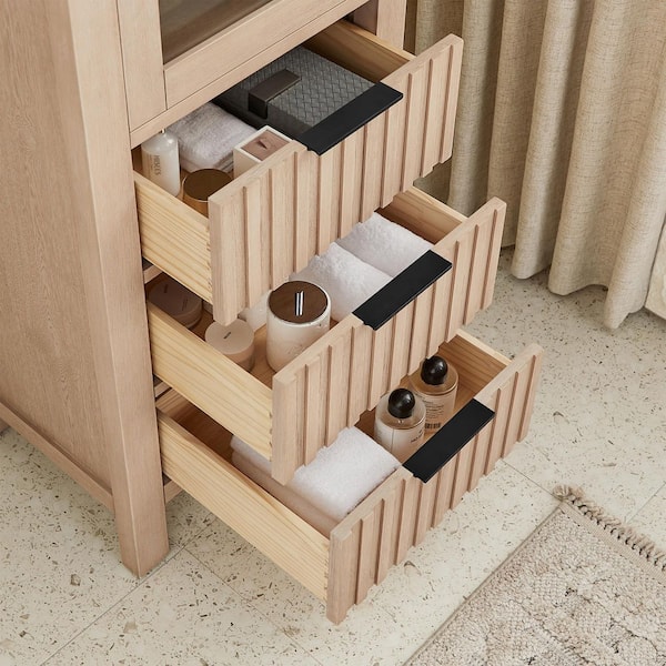 ROSWELL Shenzhen 21.7 in.W x 16 in.D x 72 in.H Aged Natural Oak