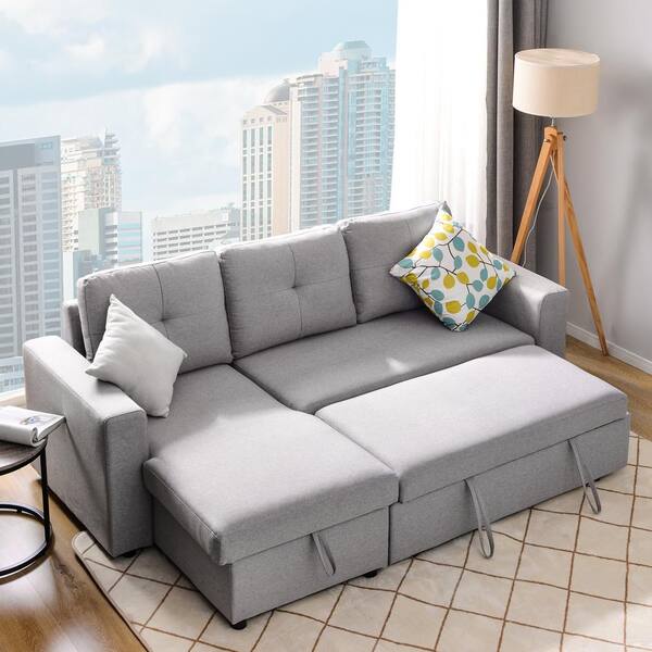 Magic Home 90 In Reversible Pull Out, Apartment Size Sectional Sofa Bed