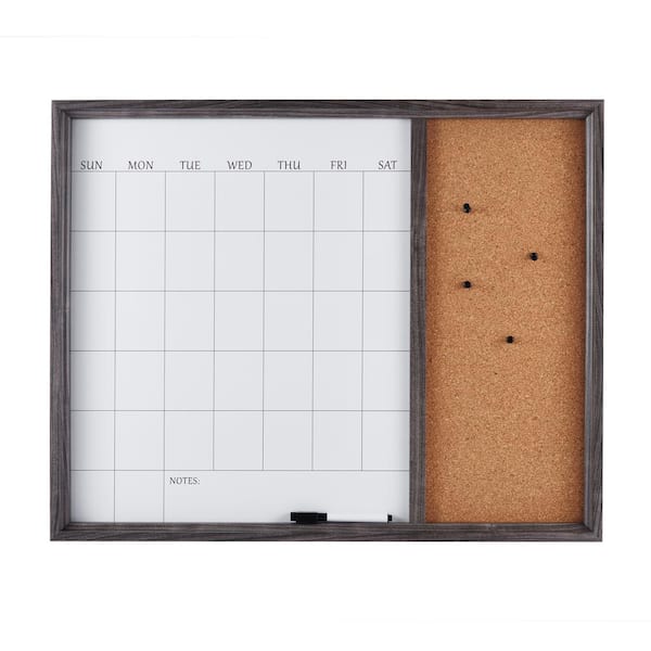 Towle Living 24 x 19 in. Gray Calendar Combo with Marker and Pins