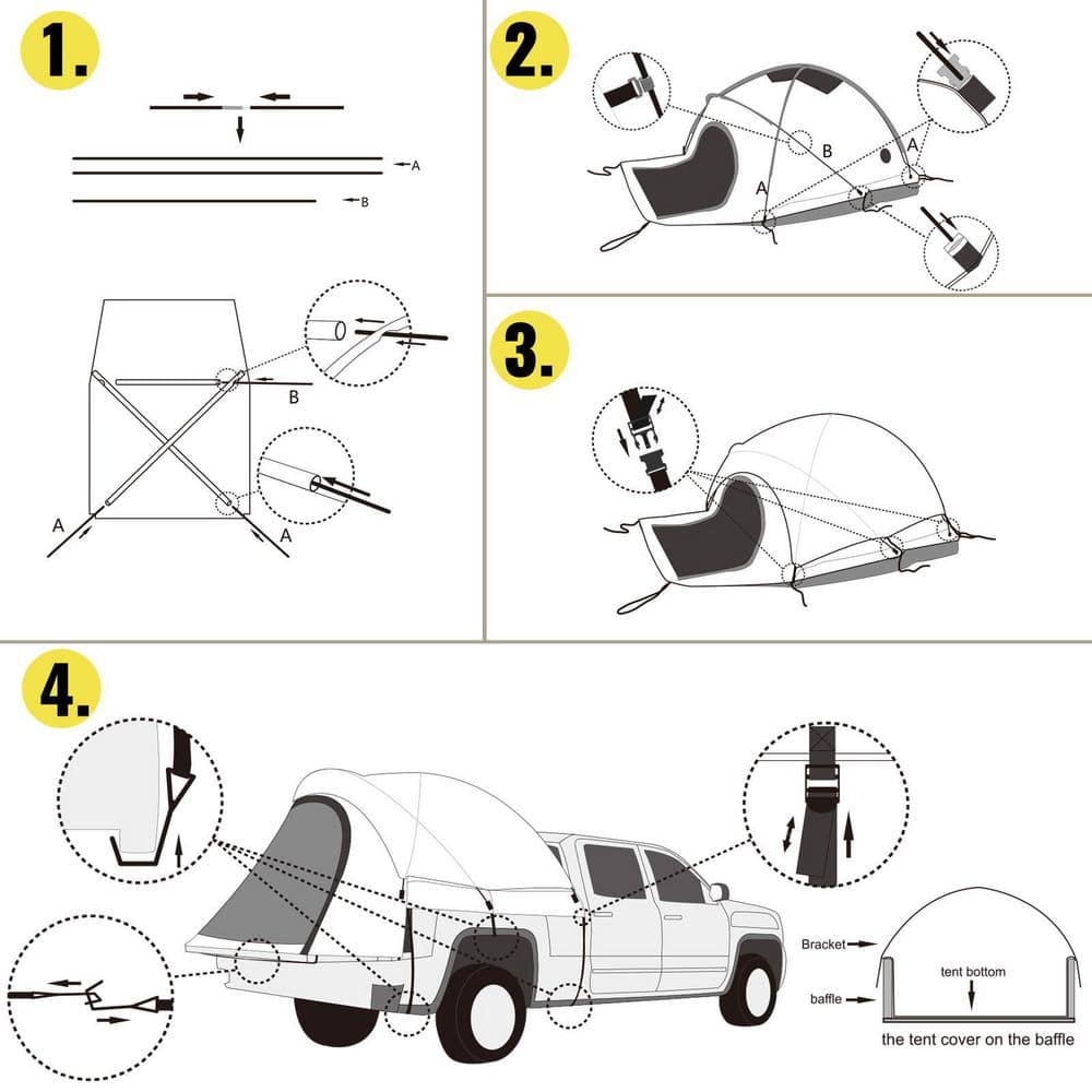 Gray and Yellow 2 Person Camping Tent with Carry Bag