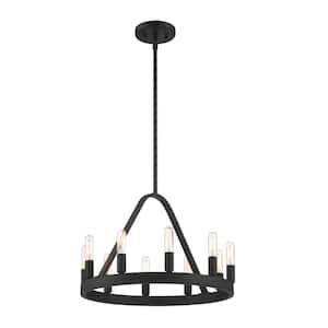 Carousel 10-Light Black Chandelier For Dining Rooms