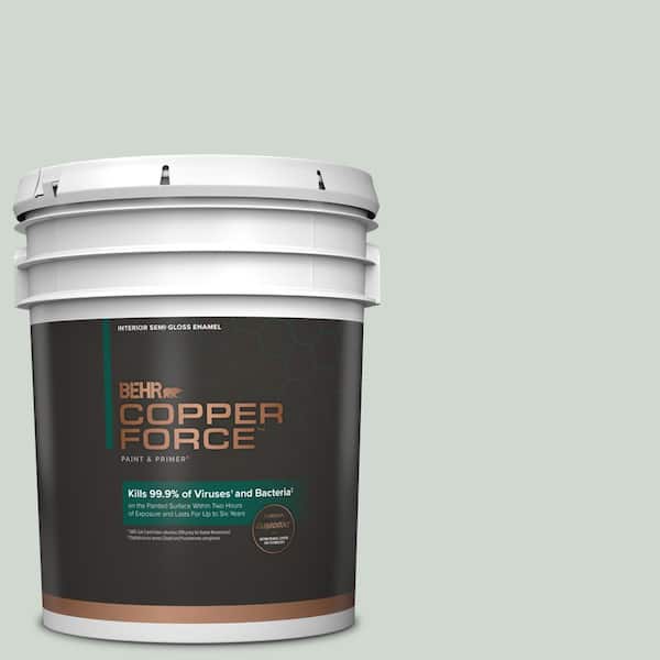 COPPER FORCE 5 gal. #HDC-CT-23 Wind Fresh White Semi-Gloss Enamel Virucidal and Antibacterial Interior Paint & Primer