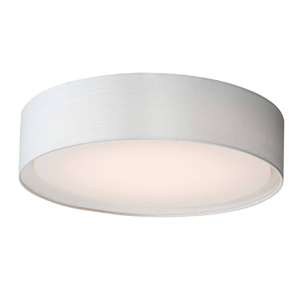 Maxim Lighting Prime 20 in. White Linen Integrated LED Flushmount Light ...