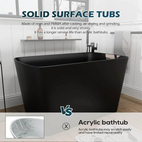 GIVING TREE Kyoto 47 in. x 27.5 in. Japanese Soaking Bathtub with