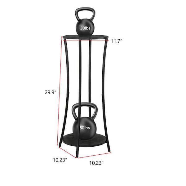 2-Tier Black Wood Plant Stand (11.7 in. H W x 29.9 in. H