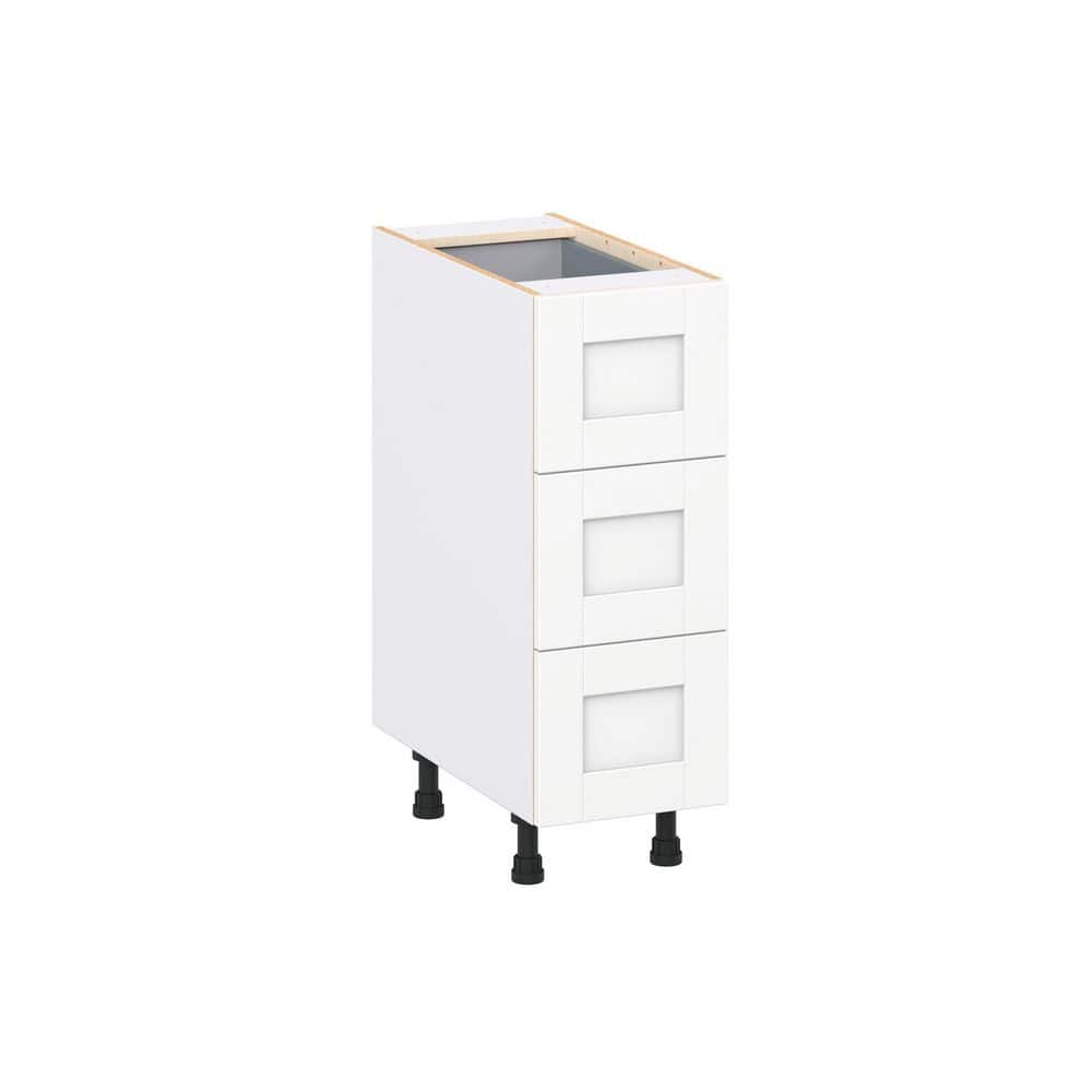 Milton 12 in. W x 24 in. D x 34.5 in. H Assembled Shaker Drawer Base Kitchen Cabinet in Bright White with 4 Drawers price history on PriceWatchPro