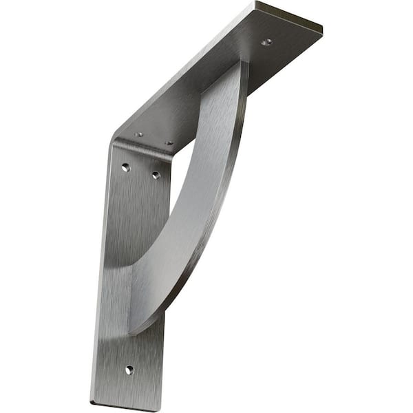 Ekena Millwork 8 in. x 2 in. x 8 in. Stainless Steel Unfinished Metal Bulwark Bracket
