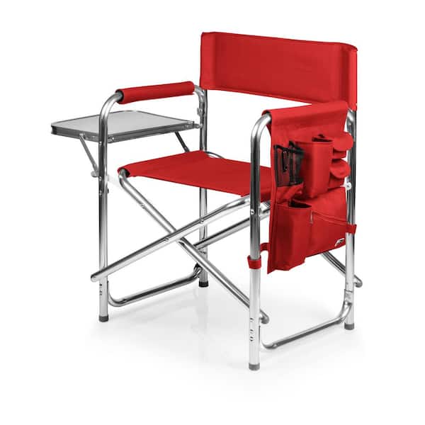 Picnic Time Sports Outdoor Portable Camping Chair with Side Table (Red)