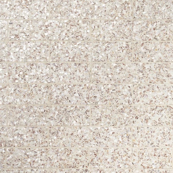 Ivy Hill Tile Shoal Cream Pearl 3 in. x 12 in. Polished Terrazzo Floor and Wall Subway Tile (6.29 Sq. Ft./Case)