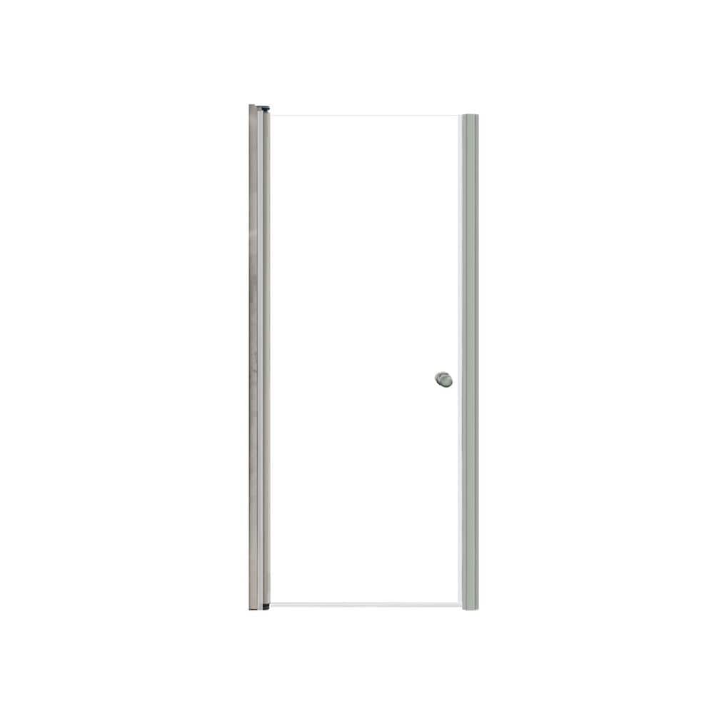 Lyna 70" High x 30" Wide Frameless Shower Door in Brushed Stainless Steel