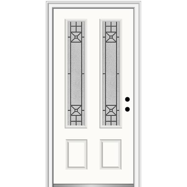 MMI Door 36 in. x 80 in. Courtyard Left-Hand 2-Lite Decorative Painted Fiberglass Smooth Prehung Front Door on 6-9/16 in. Frame
