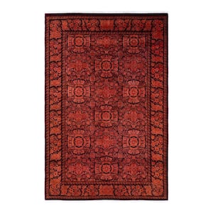 One-of-a-Kind Contemporary Red 6 ft. x 9 ft. Hand Knotted Overdyed Area Rug