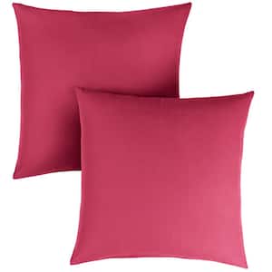 Sunbrella Canvas Hot Pink Outdoor Knife Edge Throw Pillows (2-Pack)