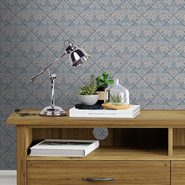 Margam Newport Blue Matte Non Woven Removable Paste the Wall Wallpaper