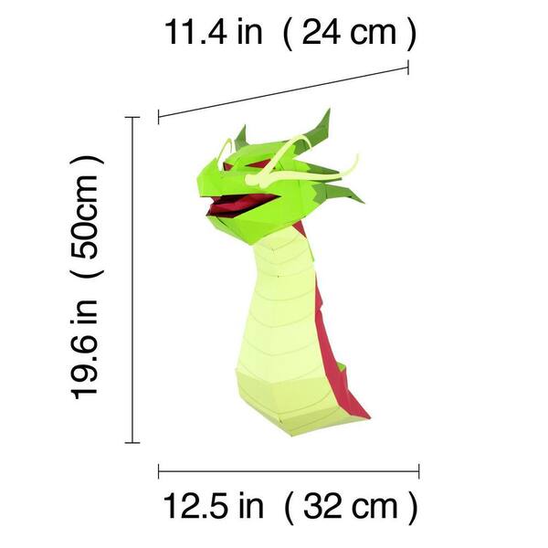 RoomMates Multi Colored 3D Asian Dragon Paper Trophy by Agent Paper  AGDRAGON - The Home Depot