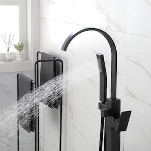 Single Handle Freestanding Tub Faucet in Matte Black