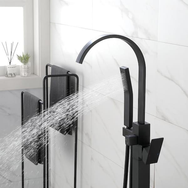 Staykiwi Single Handle Freestanding Tub Faucet in Matte Black