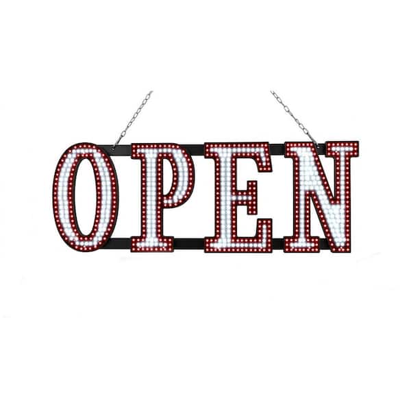 Afoxsos LED Open Sign Flashing Red White Series Ultra Bright