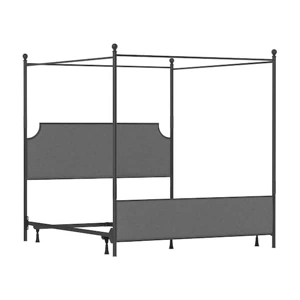 Matte black canopy deals bed