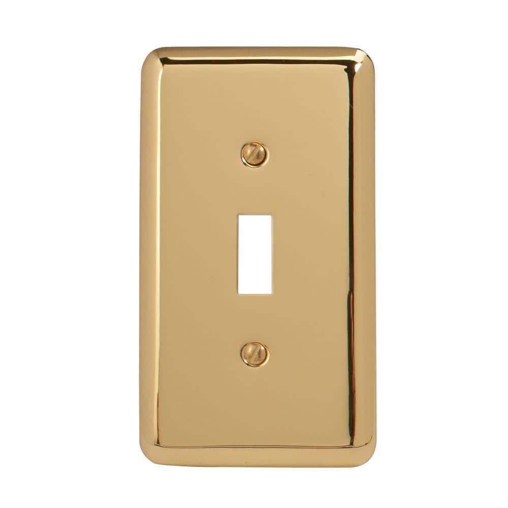Bright Brass Single Toggle Steel Wall Plate