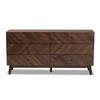 Baxton Studio Hartman 6-Drawer Walnut Brown Dresser (31.25 in. H x 63 in. W x 16.25 in. D) 193-11722-HD