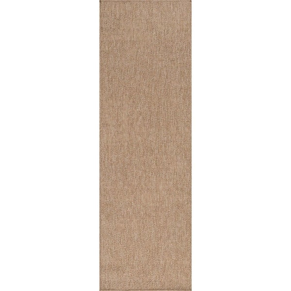 Easy Jute Brown 2 ft. x 7 ft. Woven Indoor Outdoor Area Rug