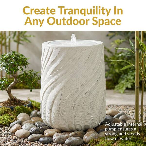 ☆Eruza☆ Sunnydaze Textured Spiral Outdoor Urn Bubble Fountain with LED