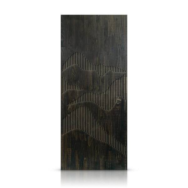 CALHOME 40 in. x 80 in. Hollow Core Charcoal Black Stained Pine Wood Interior Door Slab