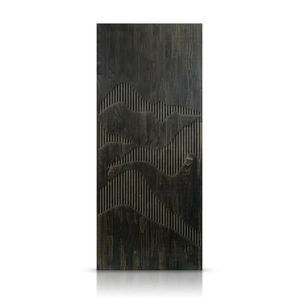 36 in. x 84 in. Hollow Core Charcoal Black Stained Pine Wood Interior Door Slab